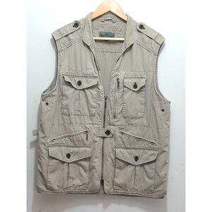 Travelsmith Vest Utility Outdoor Hunting Hiking Safari Gorpcore Size L Khaki
